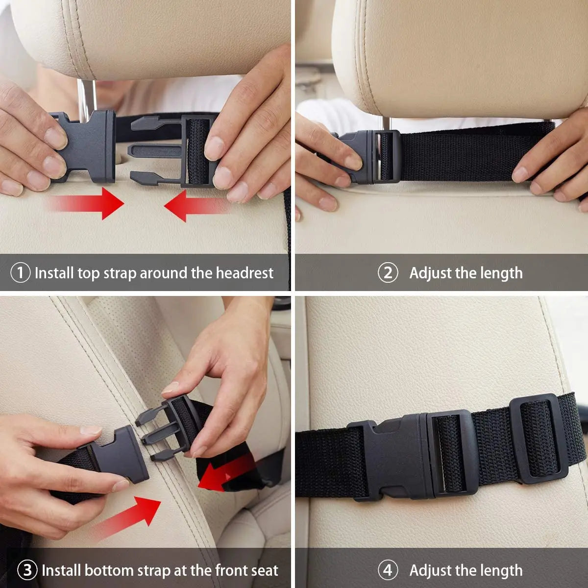 Car Backseat Organizer with 10" Table Holder 9 Storage Pockets