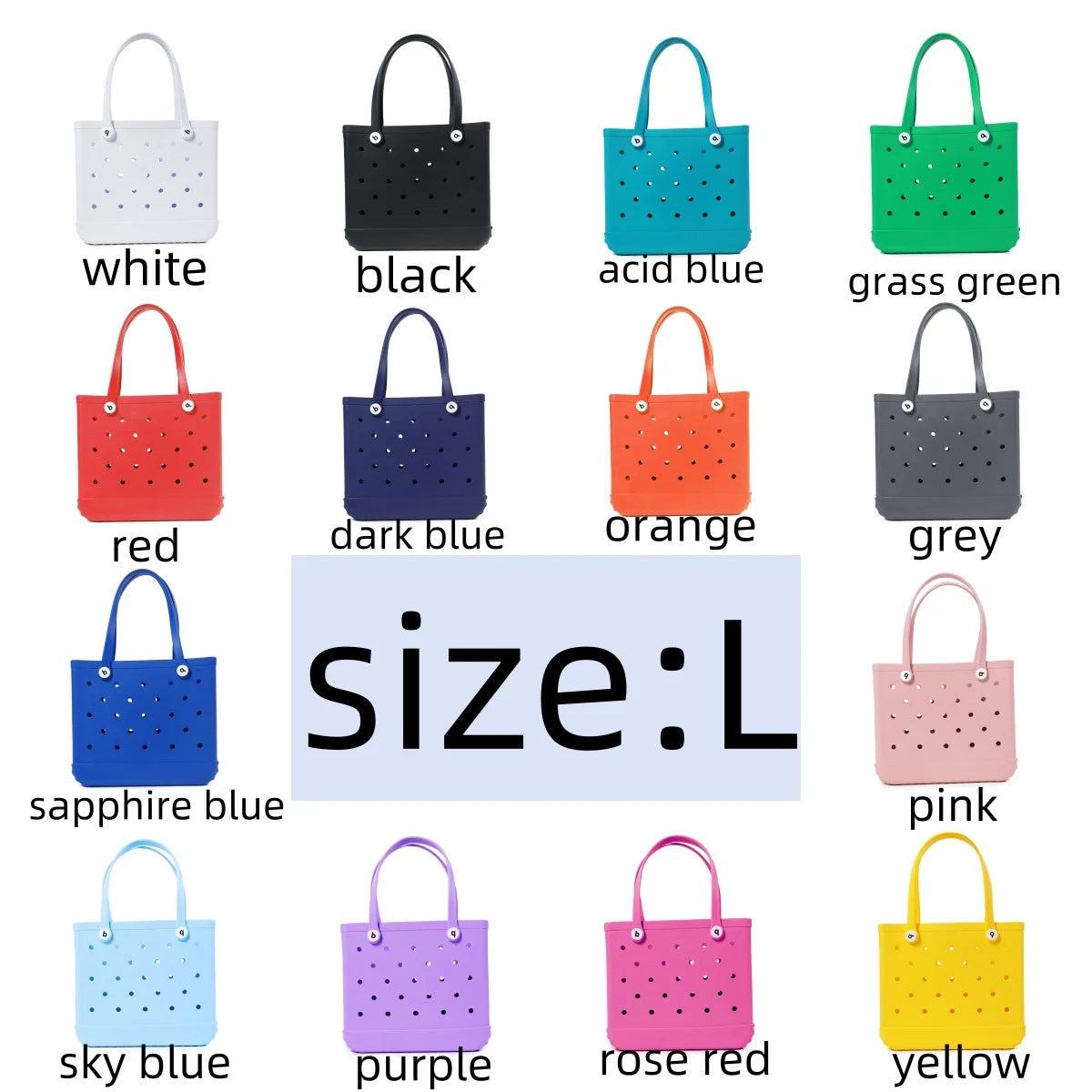 Extra Large tote Bag Summer EVA Beach Bag Basket Women Picnic Tote Bag Holes Waterproof Handbag Pouch Shopping Shoulder Bag