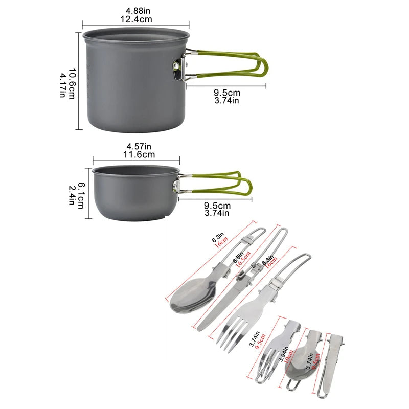 Outdoor Pot Mini Portable Camping Cookware Set