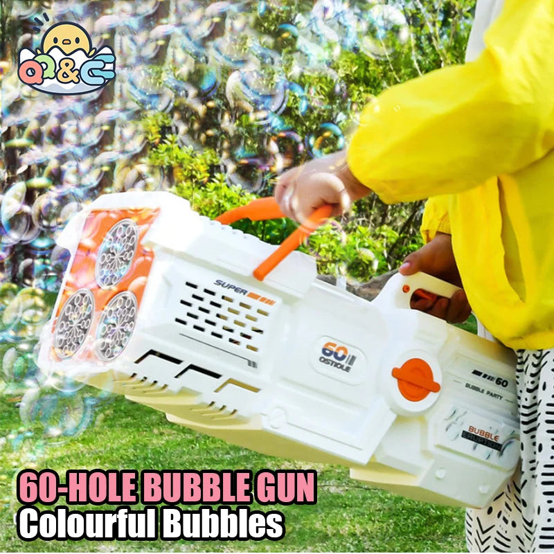 "Bursting with Fun: The Automatic Rocket 60 Holes Bubble Gun - Elevate Your Outdoor Events!"