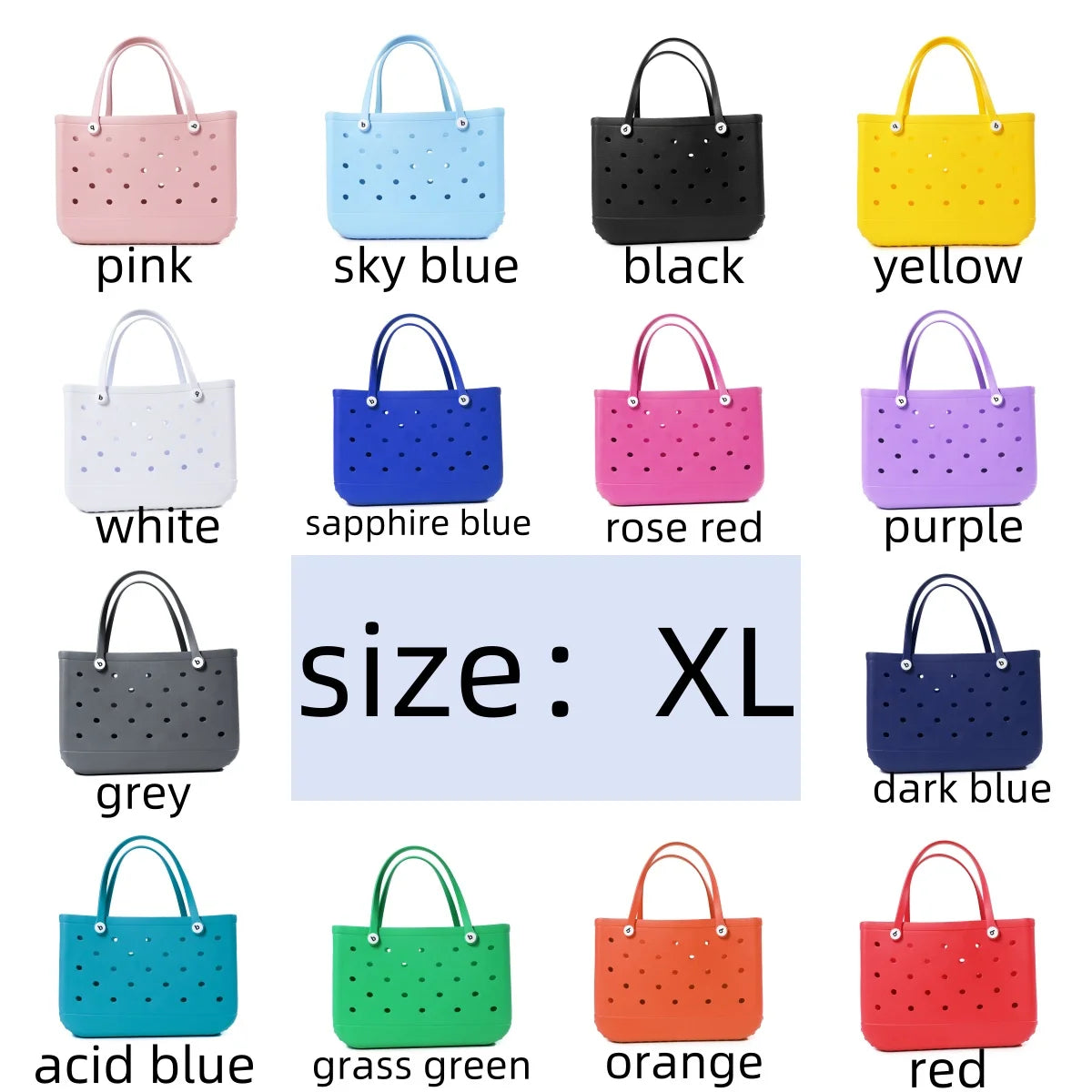 Extra Large tote Bag Summer EVA Beach Bag Basket Women Picnic Tote Bag Holes Waterproof Handbag Pouch Shopping Shoulder Bag