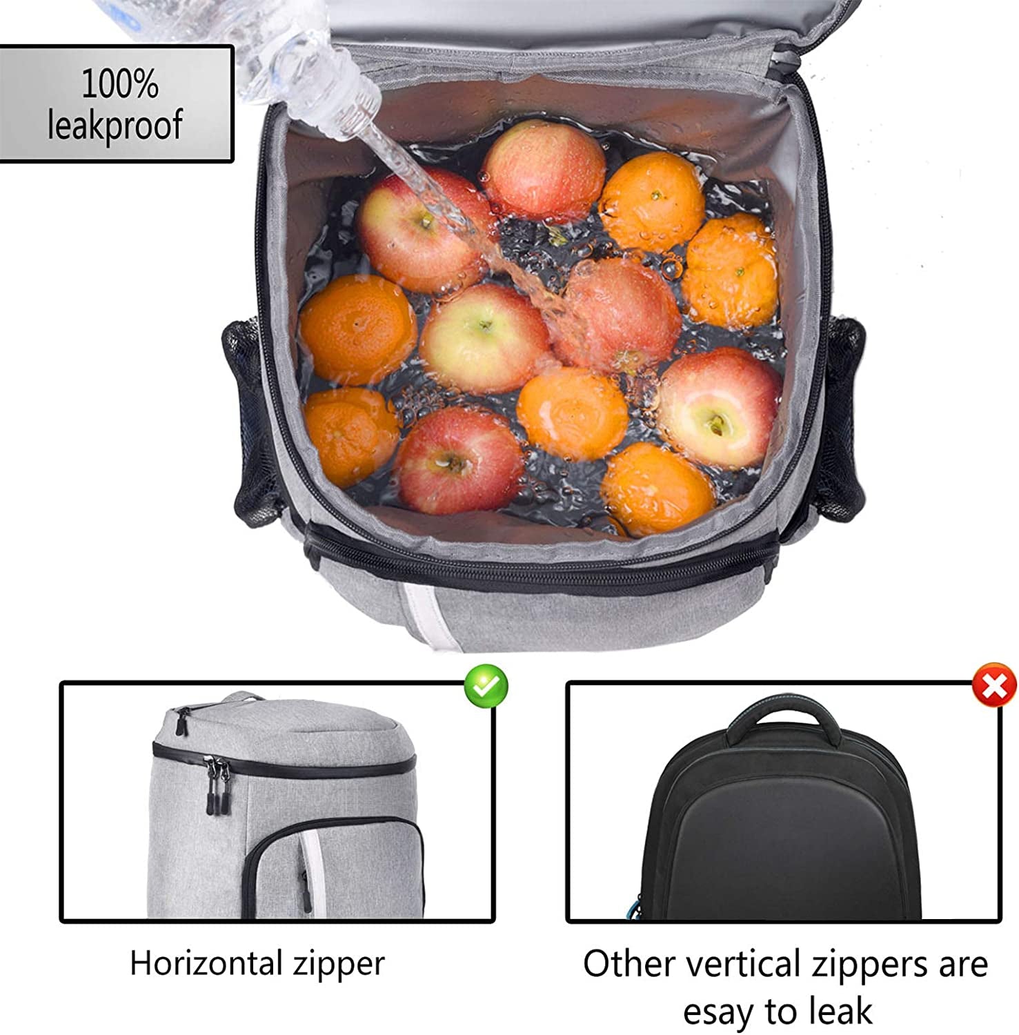 Elegant Insulated Backpack Cooler: Leakproof, Waterproof, and Stylish – Perfect for Outdoor Dining and Adventures, Holds 30 Cans"