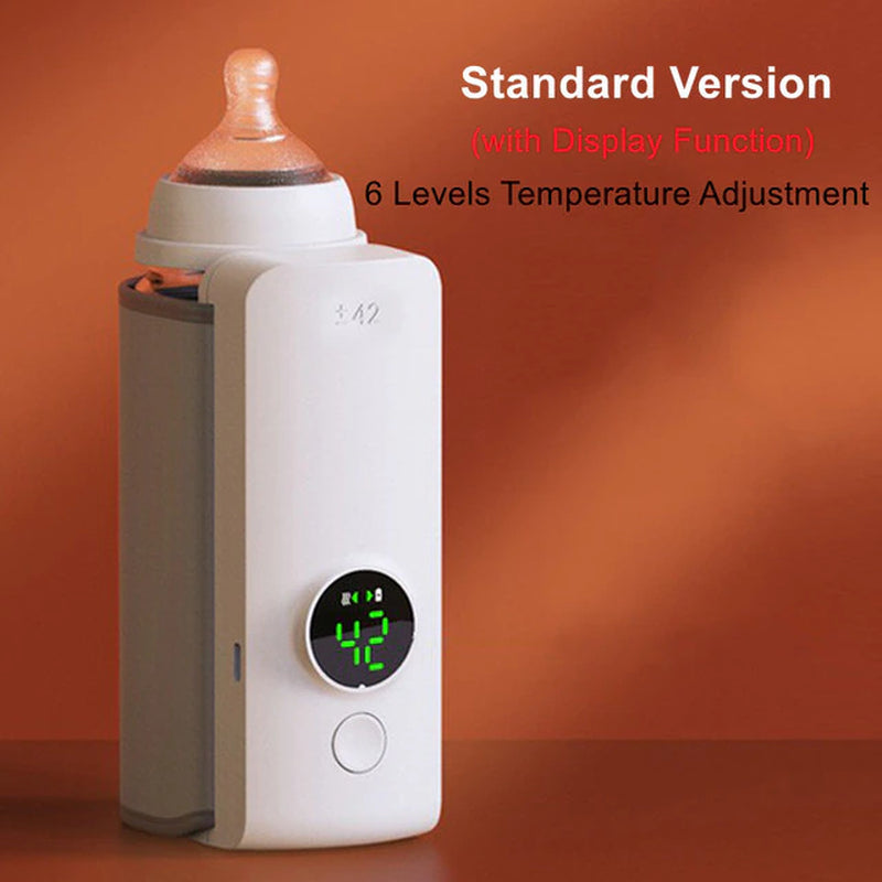 6-Level Rechargeable Baby Bottle Warmer with Temperature Display | Breast Warmer Sleeve & Feeding Accessories