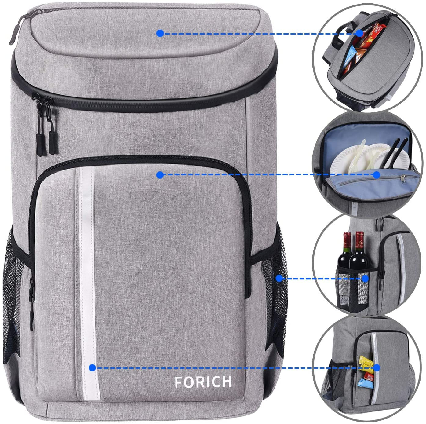 Elegant Insulated Backpack Cooler: Leakproof, Waterproof, and Stylish – Perfect for Outdoor Dining and Adventures, Holds 30 Cans"