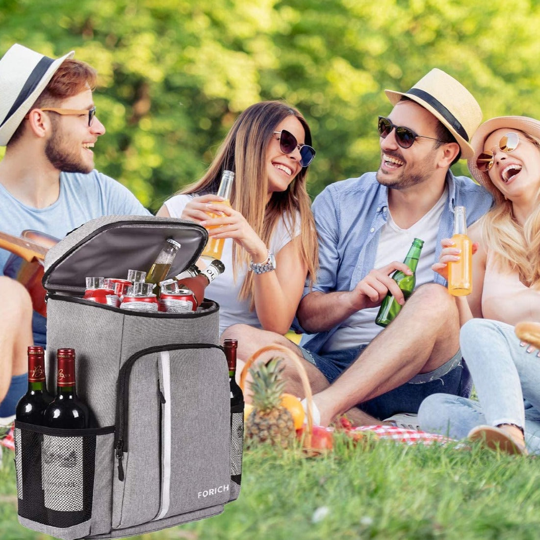 Elegant Insulated Backpack Cooler: Leakproof, Waterproof, and Stylish – Perfect for Outdoor Dining and Adventures, Holds 30 Cans"