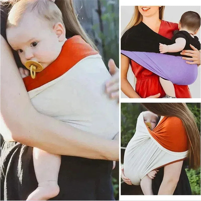 Comfy Cotton Baby Sling: Easy Wear Infant Carrier for Busy Moms on the Move