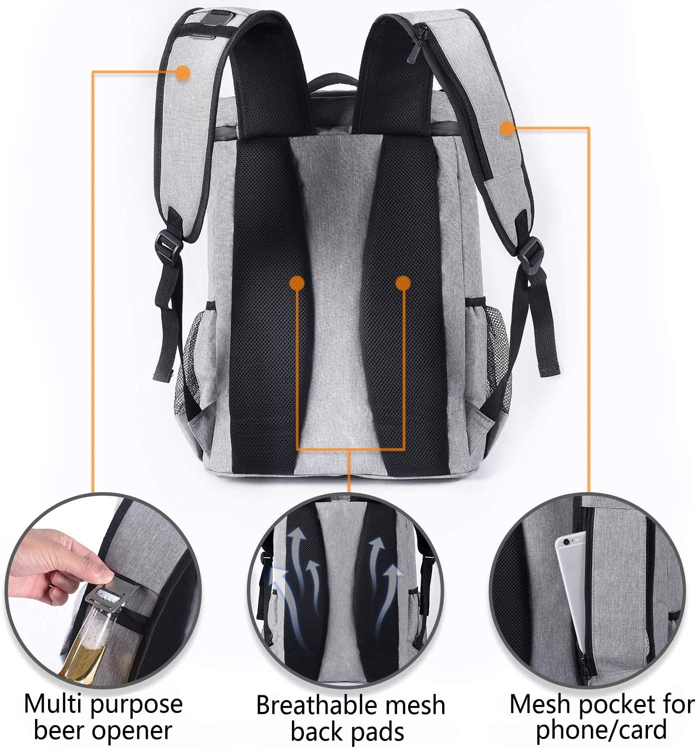 Elegant Insulated Backpack Cooler: Leakproof, Waterproof, and Stylish – Perfect for Outdoor Dining and Adventures, Holds 30 Cans"